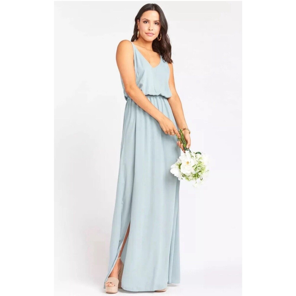 Show Me Your Mumu Maxi Dress Light Blue Women's Kendall Small Formal Flowy Long